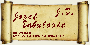 Jožef Dabulović vizit kartica